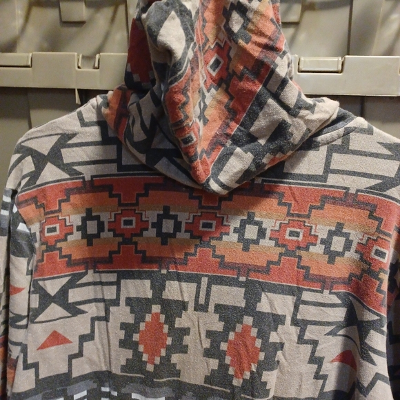 Quicksilver Native Pattern Lightweight Hoodie Long Sleeve Large - Picture 5 of 5